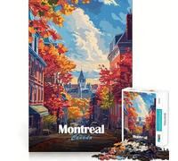 Puzzle de 1000 pièces Montréal,Canada Paysage Urbain d'automne Jeu d'assemblage précis Activité cérébrale Jeu Amusant et divertissant Cadeau d'anniversaire Artistique (38x52cm)