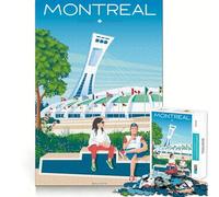 Puzzle de 1000 pièces Montréal Québec Canada Jeu de précision pour Les articulations,Amusant et Stimulant pour l'esprit,idéal pour Un Moment de détente et de Paix,pièce Artistique de Noël (38x26cm)