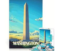Puzzle de 1000 pièces Monument de Washington DC Jeu Manuel Amusant à Faire à la Maison Convient pour la décoration de Bureau 38x52cm