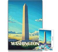 Puzzle de 1000 pièces - Monument de Washington DC Un Jeu de Puzzle de précision, idéal pour se détendre et Passer d'agréables Moments Dimensions 50x75cm