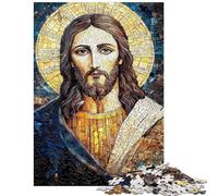 Puzzle de 1000 pièces Mosaïque du Portrait de Jésus pour Adolescents Niveau de difficulté élevé Chaque pièce est Unique Jeu éducatif (75x50cm/1000 pièces)