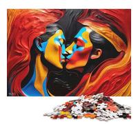 Puzzle de 1000 pièces - Motif Abstrait de Baisers - Puzzle en Papier - Idéal comme Cadeau de Noël ou d'anniversaire - 38 x 26 cm / 1000 pièces