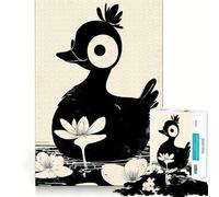 Puzzle de 1000 pièces - Motif canard noir et blanc - Bords propres - Décoration - Jeu de réflexion - Jouet éducatif - Pour passe-temps facile - Cadeau d'anniversaire (50 x 75 cm)
