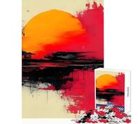 Puzzle de 1000 pièces Motif Coucher de Soleil Abstrait décoration Murale Cadeau d'anniversaire Jeu éducatif pour développer la motricité Fine et Le Cerveau Dimensions 38x52cm