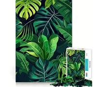Puzzle de 1000 pièces, Motif de Feuilles Vertes Tropicales, pièces aux découpes nettes, Jeu de développement cognitif, Moment de Calme et de Divertissement, décoration de Noël (50x75cm)