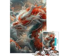 Puzzle de 1000 pièces Motif Dragon et Fleurs fantastiques idéal pour Un Anniversaire ou Noël Décoration Murale Jouet éducatif pour Les Enfants de 14 Ans et Plus (38x26cm)