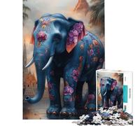 Puzzle de 1000 pièces Motif éléphant orné idéal pour Un Anniversaire ou Noël Décoration Parfaite Jouet à Monter soi-même à partir de 14 Ans (38x52cm)