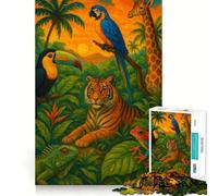 Puzzle de 1000 pièces, Motif Faune Tropicale, découpe Impeccable, Jeu de logique Amusant, activité Gratuite pour Un Anniversaire (50x75cm)