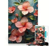 Puzzle de 1000 pièces,Motif Floral botanique à pétales Roses,découpe sans Couture,Jeu créatif et ludique,Jeu Occasionnel,Loisirs de Noël (50x75cm)