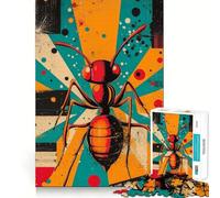 Puzzle de 1000 pièces,Motif géométrique Audacieux de Fourmis,découpe précise,Jeu Stimulant l'esprit,Facile à Jouer,Cadeau d'anniversaire idéal (38x26cm)