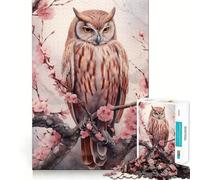 Puzzle de 1000 pièces, motif oiseaux et chouettes, aquarelle, ajustement propre, décoration, jeu de concentration, jeu pour moments calmes, cadeau d'anniversaire (38 x 26 cm)