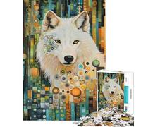 Puzzle de 1000 pièces Motifs de Loups éclatants Jeu éducatif pour Adolescents Niveau de difficulté élevé Chaque pièce est Unique Jouet (38x26cm)
