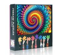 Puzzle de 1000 pièces - Motifs en spirale fractale infinie, puzzles de pleine conscience pour adultes, couleurs dynamiques et détails complexes, cadeau unique 50,8 x 71,1 cm