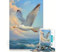 Puzzle de 1000 pièces Mouette en vol pour Adultes et Adolescents Un pour se ressourcer, se détendre et s’évader grâce à sa découpe Lisse (38x52cm)