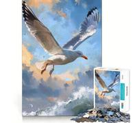 Puzzle de 1000 pièces Mouette planant au-Dessus des Vagues pour Adultes, Jeu cognitif et Amusant à Assembler Ensemble, pièce de Collection (50x75cm)