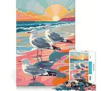 Puzzle de 1000 pièces Mouettes sur Une Plage pour Adolescents Améliore la mémoire, se détend, Bords précis, Cadeau créatif (50x75cm)