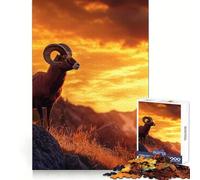 Puzzle de 1000 pièces Mouflons d'Amérique au Coucher du Soleil pour Adultes Puzzle Stimulant la réflexion et la Pleine Conscience Idée Cadeau de Noël idéale (38x52cm)
