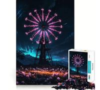 Puzzle de 1000 pièces Moulin à Vent néon pour Adolescents, Jouet Intelligent et Amusant, découpe précise, pour Les fêtes (38x26cm)