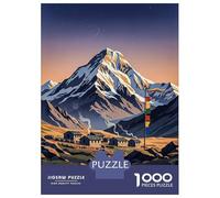 Puzzle De 1000 Pièces Mount Everest Nepal Vintage Puzzle pour Adolescents Course De Vitesse Manuelle Liste De Souhaits avec Le Père Noël Jouets Jeux Éducatifs 52x38cm/1000pcs