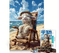 Puzzle de 1000 pièces Moutons sur Une Chaise Longue pour Adolescents, idéal pour se Souvenir des dernières Tendances, s'amuser et se détendre 50x75cm