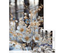 Puzzle de 1000 pièces Murmures de Fleurs glacées pour Adolescents Décoration Murale Idée Cadeau Jeu de réflexion Renforce l'amour Entre Couples Dimensions 50x75cm