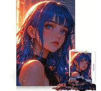 Puzzle de 1000 pièces Muse aux Cheveux Bleus radieux dans Une Lueur éthérée pour Adolescents, Jeu de logique et de Concentration, découpe précise, (50x75cm)