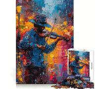 Puzzle de 1000 pièces Musicien de Rue avec Violon pour Adolescents Collection Recall Upgrade Calm Mind Clear Cut Art 38x52cm