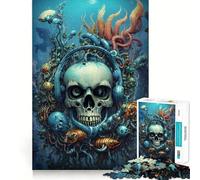 Puzzle de 1000 pièces - Musique Bio Punk - Tête de mort - Eau - Coupe de précision - Jeu de réflexion amusant - Décélération - Amusant - Noël - Art à la maison (38 x 52 cm)