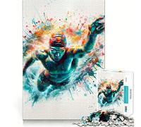 Puzzle de 1000 pièces Nageur en Mouvement pour Adolescents Un Jeu de logique Stimulant pour se détendre, idéal pour Un Anniversaire 38x26cm