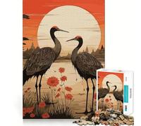 Puzzle de 1000 pièces Nature Cigogne pour Adultes et Adolescents Jeu de logique Clair Découpe Parfaite pour Les vœux du Père Noël (50x75cm)