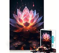 Puzzle de 1000 pièces Nature Lotus Noir en Fleur pour Adolescents Développement de la mémoire Conception Anti-Stress Cadeau touchant (38x52cm)