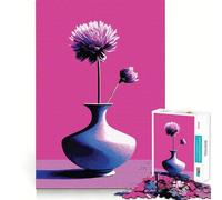 Puzzle de 1000 pièces Nature Morte, Fleurs et Vase pour Adultes Jeu Intelligent et Amusant d'intérieur Découpe Lisse Cadeau du Père Noël 38x26cm