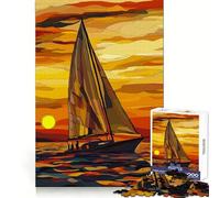 Puzzle de 1000 pièces Navigation au Coucher du Soleil pour Adultes Un Cadeau créatif, idéal pour développer sa mémoire et apaiser Son Esprit (38x26cm)