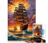 Puzzle de 1000 pièces Navigation au crépuscule pour Adolescents, idéal pour stimuler la mémoire et se détendre (50x75cm), Cadeau d'anniversaire de qualité supérieure