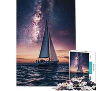 Puzzle de 1000 pièces Navigation sous Les étoiles Jeu Manuel éducatif et ludique Cadeau d'anniversaire découpe de précision (Taille 38x26cm)