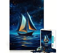 Puzzle de 1000 pièces Navigation sous Les étoiles pour Adolescents, Jeu d'exercice Mental, Design apaisant, Cadeau précieux Assembler (38x26cm)