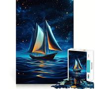 Puzzle de 1000 pièces Navigation sous Les étoiles pour Adultes, 50x75cm, idéal pour Un défi intellectuel, Un Jeu Facile et Amusant, et Une découpe précise Un Cadeau Original et Amusant