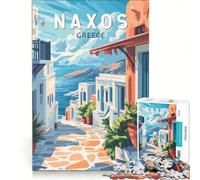 Puzzle de 1000 pièces Naxos Grèce Poster, Jeu de Construction, Détente intellectuelle, Cadeau Unique pour Anniversaire et Noël 50x75cm