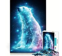 Puzzle de 1000 pièces Nébuleuse de l'ours Polaire Néon pour Adultes Jeu de réflexion Amusant à Partager Découpe (38x26cm)