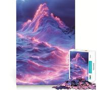 Puzzle de 1000 pièces Nébuleuse des Montagnes aux Couleurs néon, pour Adultes Un Jeu de logique Clair, Relaxant et Amusant, aux découpes parfaites, Un Cadeau élégant (38x26cm)