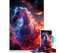 Puzzle de 1000 pièces Nébuleuse du Cheval Rouge et Bleu pour Adultes, Jeu de réflexion, Passe-Temps la Maison, Bords Nets, Joli Cadeau (38x26cm)