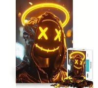 Puzzle de 1000 pièces Neon Angel Smiley pour Adultes et Adolescents, Jeu de logique Clair, Moment de détente, découpe Parfaite, Article de vœux du Père Noël (38x52cm)