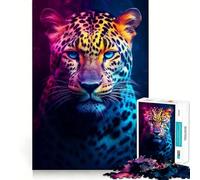 Puzzle de 1000 pièces Neon Animals Jaguar pour Adolescents, Jouet Intelligent et Amusant, découpe Nette, Objet de Collection (38x52cm)