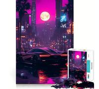 Puzzle de 1000 pièces Neon City et Voitures de Sport pour Adolescents Jeu de réflexion Intelligent Découpe précise (38x52cm)