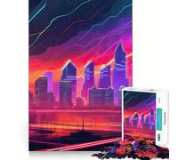 Puzzle de 1000 pièces Neon City Night Life pour Adolescents, améliore la mémoire, Passe-Temps Silencieux, Bords précis, Cadeau d'anniversaire (38x52cm)
