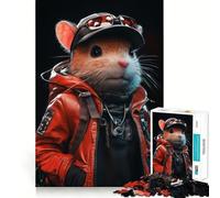 Puzzle de 1000 pièces Neon Cyberpunk Hamster pour Adolescents Puzzle cérébral Relaxant Cadeau de qualité supérieure (38x26cm)