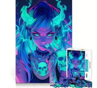 Puzzle de 1000 pièces Neon Demon Girl pour Adolescents, Jouet de réflexion Intelligent, Loisirs faciles, découpe précise, Cadeau Incroyable (50x75cm)