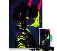 Puzzle de 1000 pièces Neon Demon Girl pour Adultes, Jeu d'exercice Mental Silencieux et Amusant, Cadeau attentionné (38x26cm)