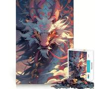 Puzzle de 1000 pièces Neon Dragon, Motif Anime coloré, pour Adolescents Un Jeu d'entraînement cérébral Facile et Amusant, Un Cadeau élégant (50x75cm)