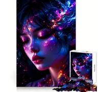 Puzzle de 1000 pièces Neon Dream Girl pour Adultes, Jeu de réflexion Amusant à Partager, découpe Parfaite, pour Les fêtes (38x26cm)